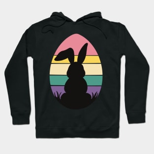 Easter Egg and Bunny Retro Sunset Hoodie